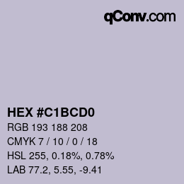 カラーコード: HEX #C1BCD0 | qconv.com