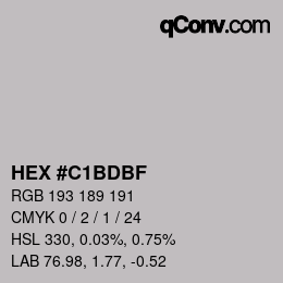 Color code: HEX #C1BDBF | qconv.com