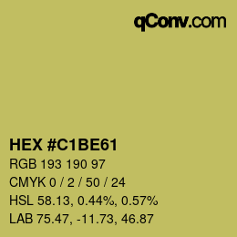 Farbcode: HEX #C1BE61 | qconv.com