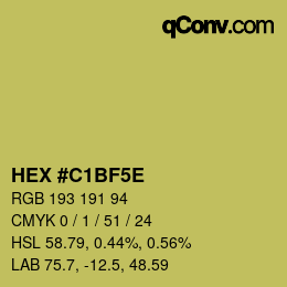 Color code: HEX #C1BF5E | qconv.com