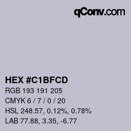 Color code: HEX #C1BFCD | qconv.com