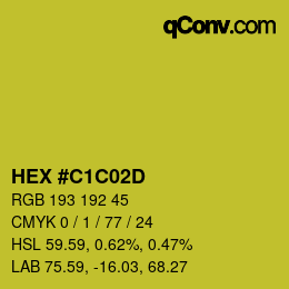 カラーコード: HEX #C1C02D | qconv.com