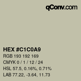 Farbcode: HEX #C1C0A9 | qconv.com