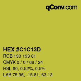 Farbcode: HEX #C1C13D | qconv.com