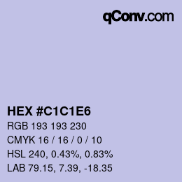 Código de color: HEX #C1C1E6 | qconv.com