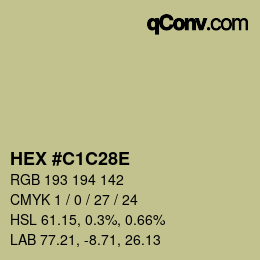 Color code: HEX #C1C28E | qconv.com