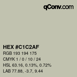 颜色代码: HEX #C1C2AF | qconv.com