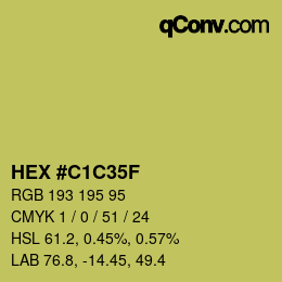 Color code: HEX #C1C35F | qconv.com