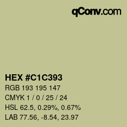 Farbcode: HEX #C1C393 | qconv.com
