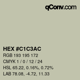 颜色代码: HEX #C1C3AC | qconv.com