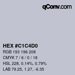 カラーコード: HEX #C1C4D0 | qconv.com