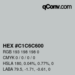 Color code: HEX #C1C6C600 | qconv.com