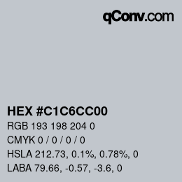 Color code: HEX #C1C6CC00 | qconv.com