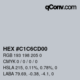 Color code: HEX #C1C6CD00 | qconv.com