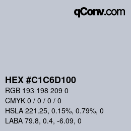 颜色代码: HEX #C1C6D100 | qconv.com