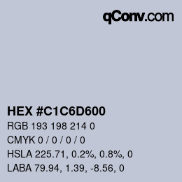 Color code: HEX #C1C6D600 | qconv.com