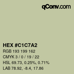 カラーコード: HEX #C1C7A2 | qconv.com