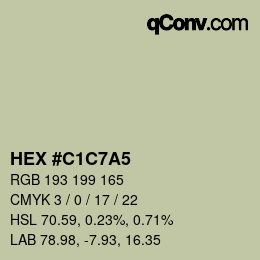 Color code: HEX #C1C7A5 | qconv.com