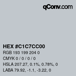 Color code: HEX #C1C7CC00 | qconv.com