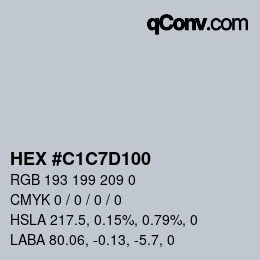 Código de color: HEX #C1C7D100 | qconv.com