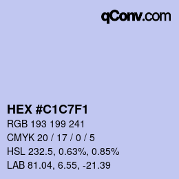カラーコード: HEX #C1C7F1 | qconv.com