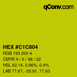 Color code: HEX #C1C804 | qconv.com
