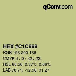カラーコード: HEX #C1C888 | qconv.com