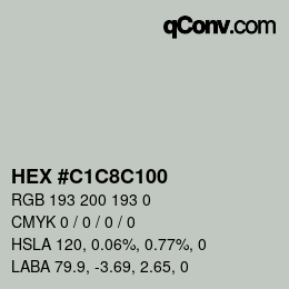 カラーコード: HEX #C1C8C100 | qconv.com
