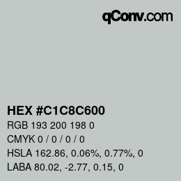 Color code: HEX #C1C8C600 | qconv.com