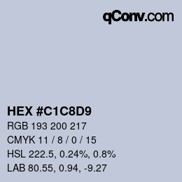 Farbcode: HEX #C1C8D9 | qconv.com