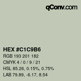 Color code: HEX #C1C9B6 | qconv.com