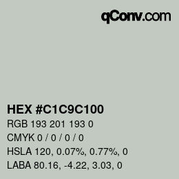 Color code: HEX #C1C9C100 | qconv.com