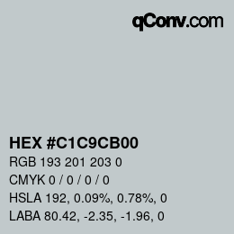 Color code: HEX #C1C9CB00 | qconv.com