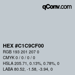 Color code: HEX #C1C9CF00 | qconv.com