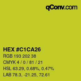 カラーコード: HEX #C1CA26 | qconv.com