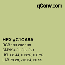 Color code: HEX #C1CA8A | qconv.com