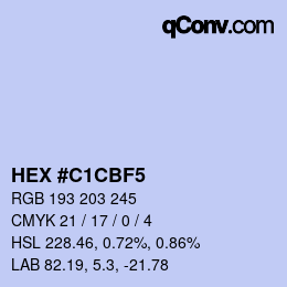 カラーコード: HEX #C1CBF5 | qconv.com