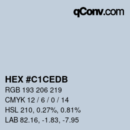 颜色代码: HEX #C1CEDB | qconv.com