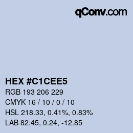 カラーコード: HEX #C1CEE5 | qconv.com