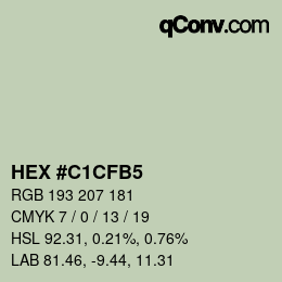 Color code: HEX #C1CFB5 | qconv.com