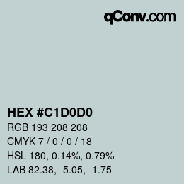 カラーコード: HEX #C1D0D0 | qconv.com