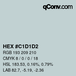 颜色代码: HEX #C1D1D2 | qconv.com
