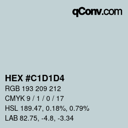カラーコード: HEX #C1D1D4 | qconv.com