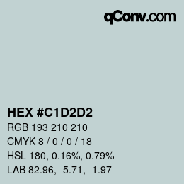 Color code: HEX #C1D2D2 | qconv.com