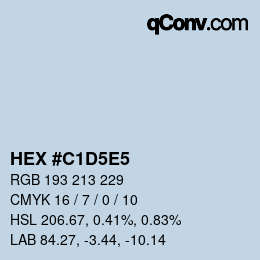 Color code: HEX #C1D5E5 | qconv.com