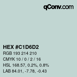 Color code: HEX #C1D6D2 | qconv.com