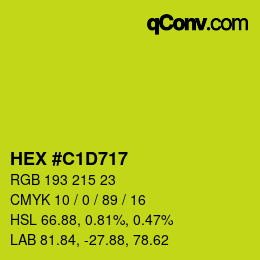 カラーコード: HEX #C1D717 | qconv.com