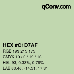 颜色代码: HEX #C1D7AF | qconv.com