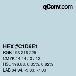 Color code: HEX #C1D8E1 | qconv.com