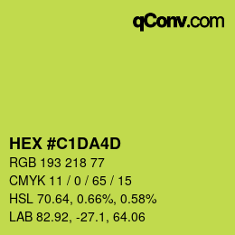 カラーコード: HEX #C1DA4D | qconv.com